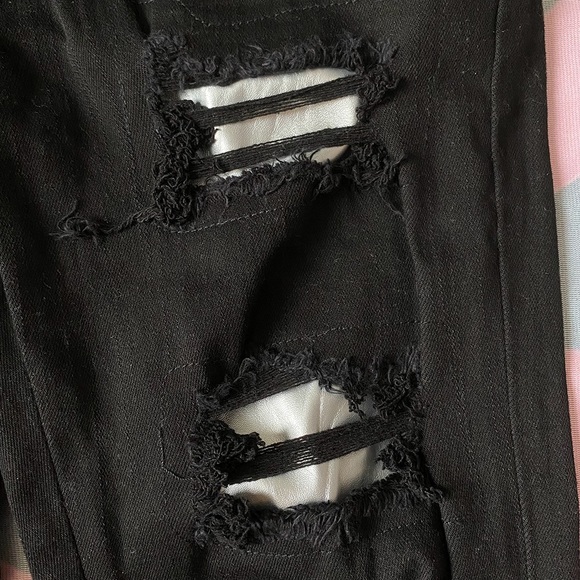 Amiri Embroidered Silver Lettering Skinny Jeans - Picture 6 of 8